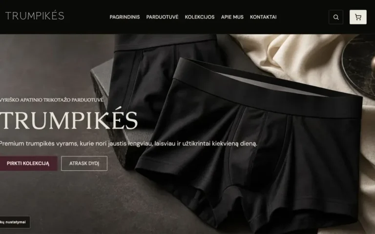 Trumpikės.lt WooCommerce el. parduotuvės mobilus pirkimo kelias